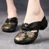 Fashion GKTINOO Genuine Leather 2025 New Summer Slippers Women Shoes Outside Slides Handmade Retro Round Toe Thick Heels Sandals