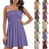Fashionable Women's Casual Tube Top Solid Color Sleeveless Dress