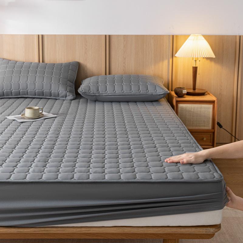 Стеганый чехол для односпальной кровати премиум-класса - однотонный, пыленепроницаемый и универсальный защитный чехол для матраса