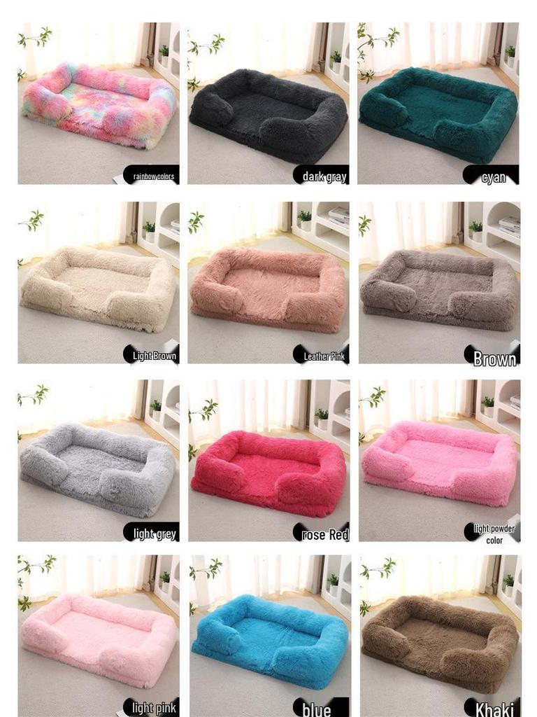 Плюшевая круглая лежанка для домашних животных для собак и кошек - Зимний коврик для собак