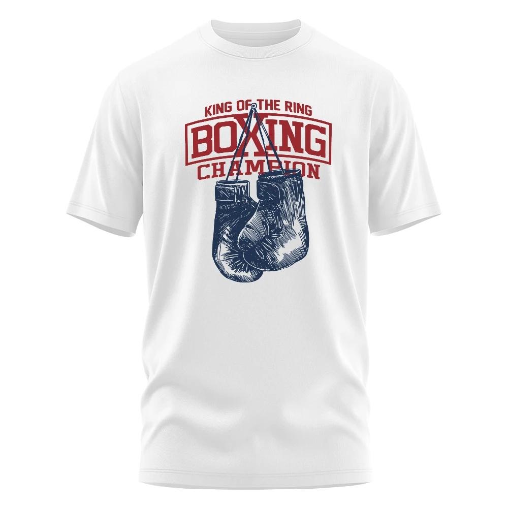 Unisex King Of The Ring Boxing Champion Fashion Creative Funny Cotton T Shirt For Unisex Unisex Vintage Gym Apparel Tops Tees