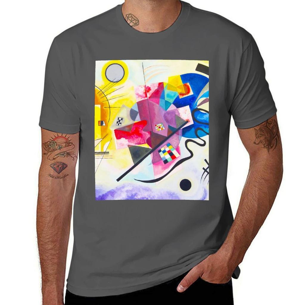 KANDINSKY HD Yellow Red Blue 1925 TShirt Stain Resistant Casual Tee