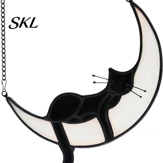 Acrylic Cat Suncatcher Hanging Pendant with Chain, Animal Ornament for Window Light Translucent Wall Decor, Cute Lover Gift Home Room Decoration Decor