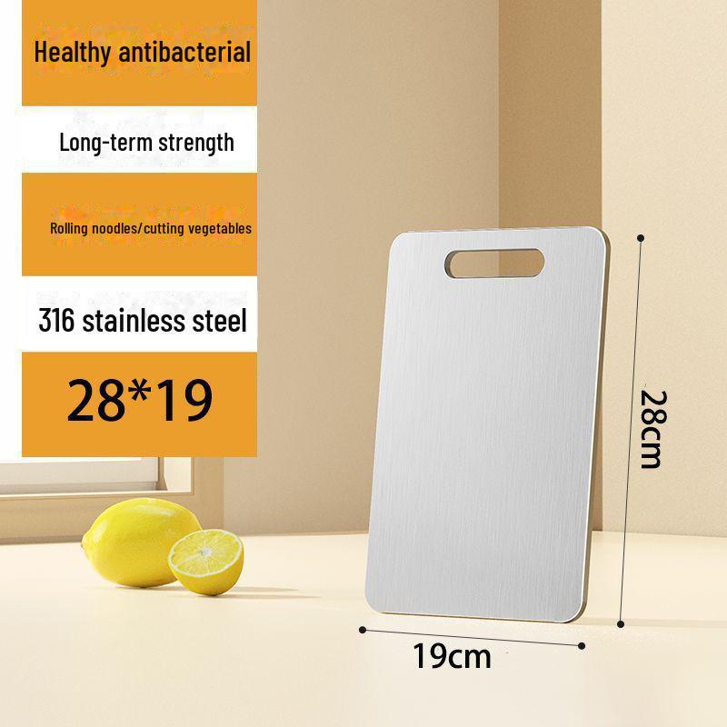 Двусторонняя разделочная доска из антибактериальной нержавеющей стали 316 — большая, толстая и устойчивая к плесени