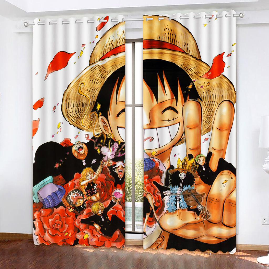 Шторы-занавески Monkey D Luffy Blackout, цельные, полиэстер, анимированные, подходят для спальни, детей, взрослых, украшения комнаты, подарков