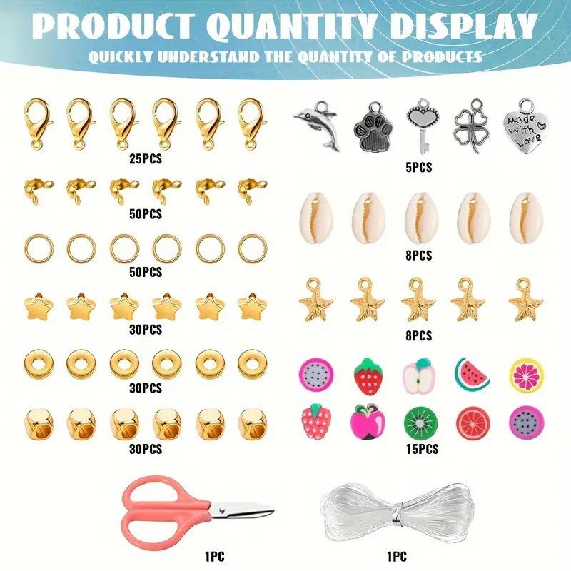 Набор для изготовления браслетов из бусин своими руками, Набор аксессуаров с бусинами из полимерной глины, бусинами с буквами