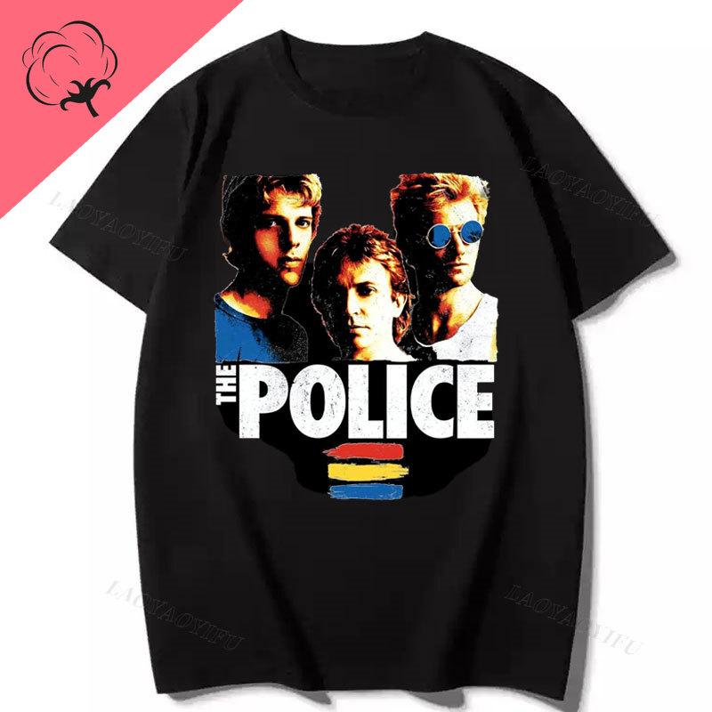 Футболка группы The Police Ghost in The Machine Tour 1982 Унисекс Женская футболка Винтажная Уличная одежда Харадзюку Готическая Хлопковая одежда
