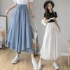 Summer Pleated Wide Leg Pants Fashionable Slimming High Waist Flowing Nine Point Skirt Women