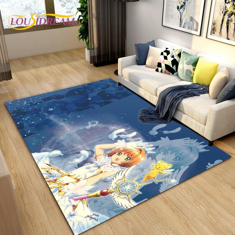 Милый мультяшный коврик Cardcaptor Sakura, коврик для гостиной, спальни, диван, коврик для украшения, детский нескользящий напольный коврик