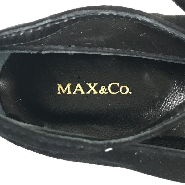 MAX & Co. Неношеные с биркой туфли-лодочки с ремешком на щиколотке, размер 36 23.0см, обувь из черной замшевой кожи(ИСПОЛЬЗОВАЛ)