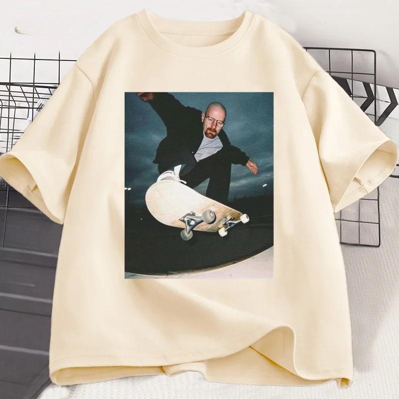 Breaking Bad Heisenberg Tshirts Unisex Walter White 90s Skate TShirt Women and Unisex Unisex Graphic Printed T Shirt Cotton Tees