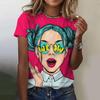 Женские футболки Футболка с принтом персонажей мультфильмов Футболка Harajuku Vintage с короткими рукавами Футболки с круглым вырезом Забавный топ Y2K Женская одежда