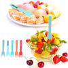 5Pcs Colorful Plastic Fruit Fork Mini Cartoon Children Snack Cake Dessert Food Fruit Pick Toothpick Bento Lunches Party Decor