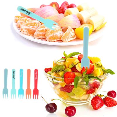 5 шт. красочные пластиковые вилки для фруктов мини-мультфильмы для детей закуски торт десерт еда фрукты шпажка зубочистка бенто обеды декор для вечеринки