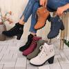 New Women's Boots, Round Toe Shoes, Thick Heels, Side Zipper Short Boots, Women's Shoes