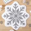 Christmas Snowflake Bathroom Rug Fuzzy Snowflake Absorbent Floor Mat Machine Washable Non Slip Bathtub Rug for Shower Entrance Kitchen Decor