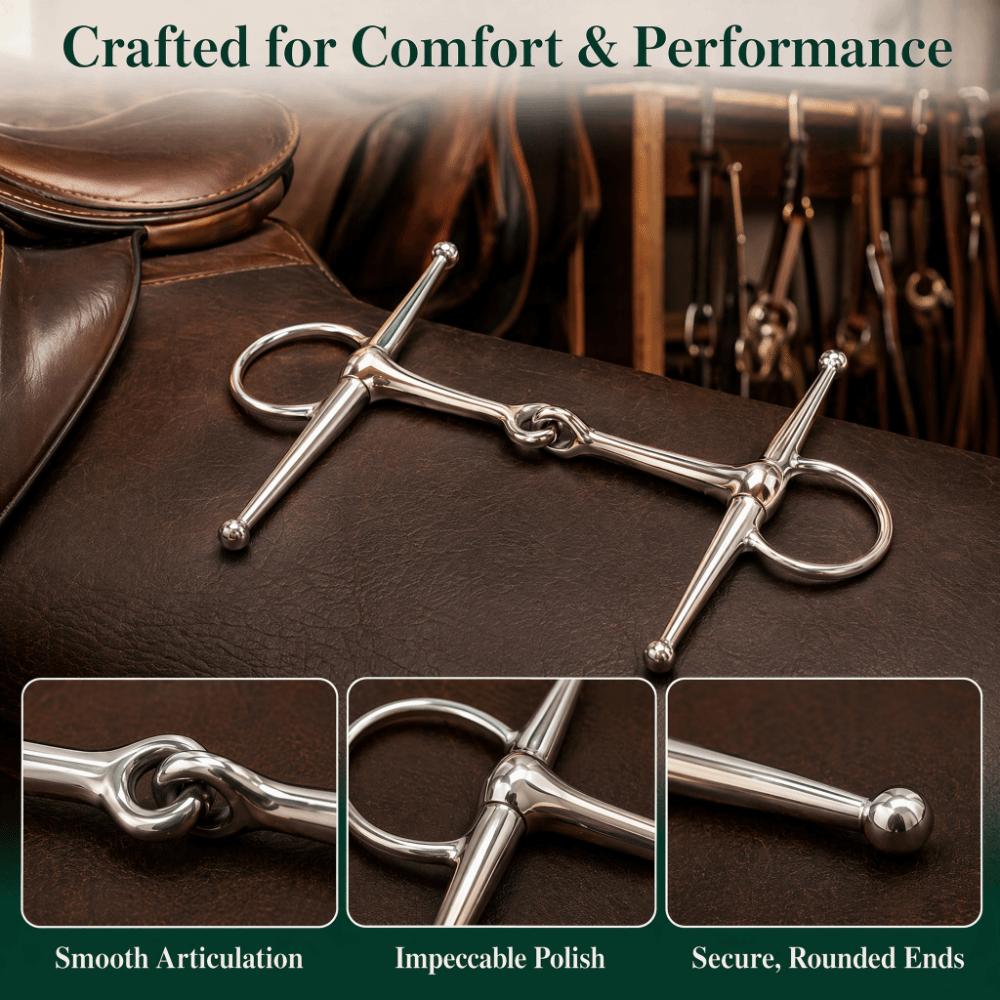 Ring Style Full Cheek Bit Jointed Design Horse Mouth Bit Horse Snaffle Bit Equestrian Training