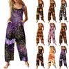 Women's Casual Jumpsuit Sleeveless Halloween Printed Cotton Jumpsuit