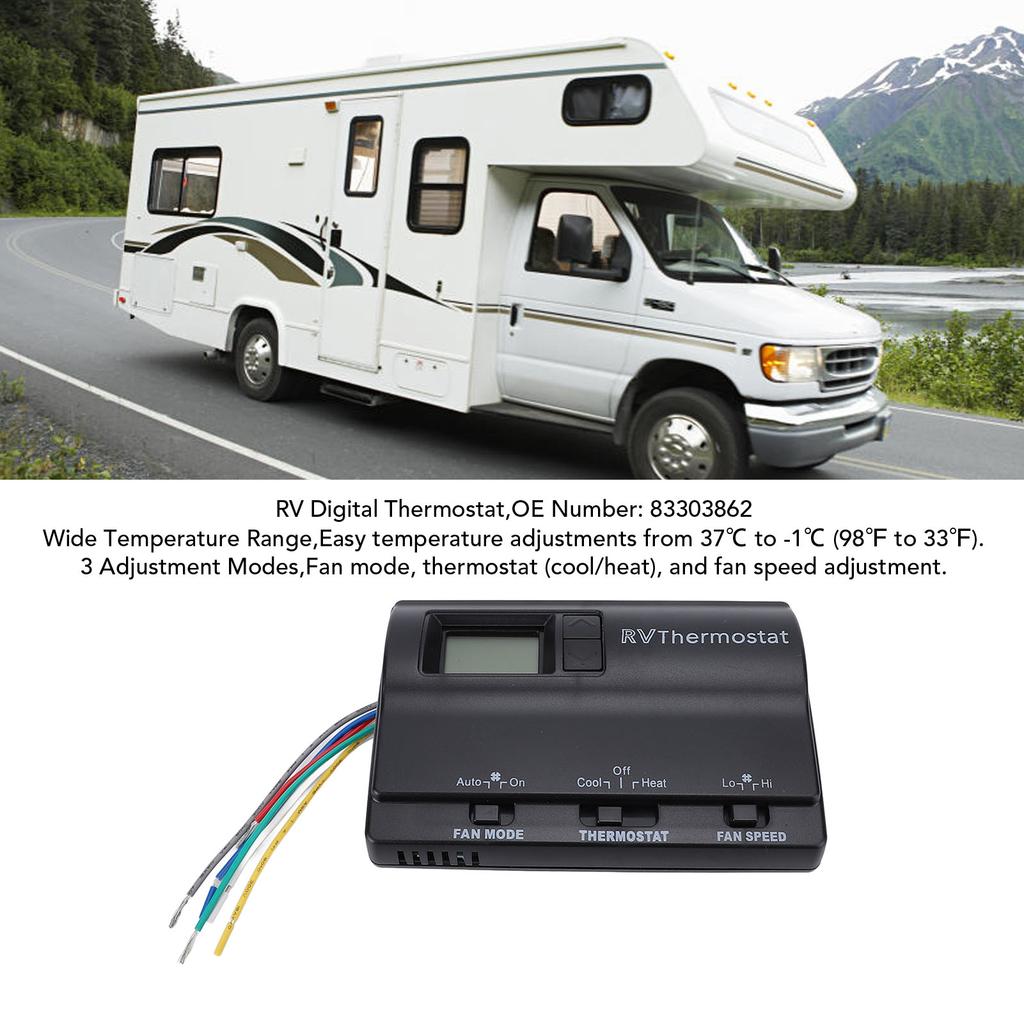 RV Thermostat Replacement Easy Installation 83303862 RV Digital Thermostat 3 Adjustment Modes for 8330-339 8330-368 8330-386