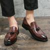 Men Brown Leather Shoes Brand Casual Men New British Style Tassel Loafers Shoes Fashion Trends Thick Soled Comfort Driving Shoes