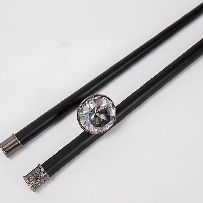 Metal Walking Stick Crystal Head 35.8 Inch Scepter Royal Crystal King Walking Stick New Year's Eve Performance Props