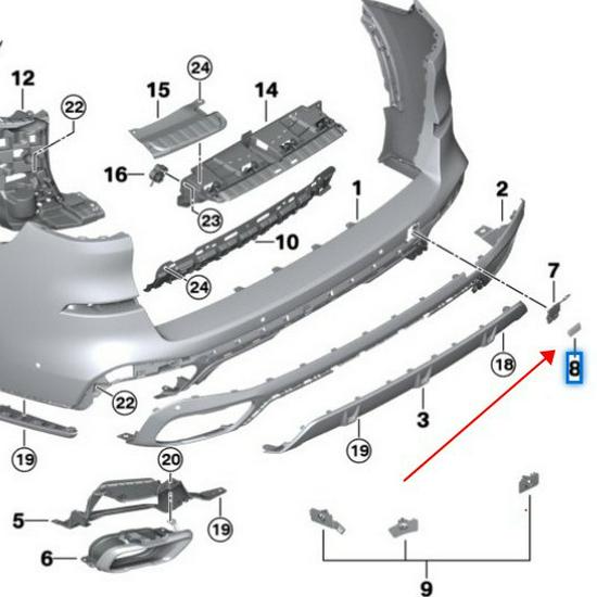 BMW X5 G05 Rear Bumper Tow Hook Cover - Model 51128090991