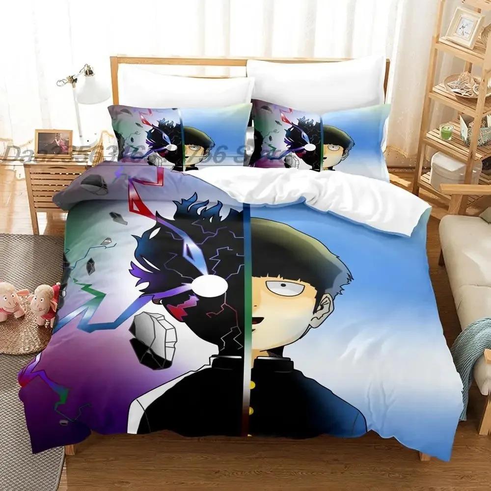 Mob Psycho 100 Bedding Collection Single Twin Full Queen King Size Bed Collection Aldult Boys Bedroom Duvetcover Collections 3D Anime Bed Sheet Set