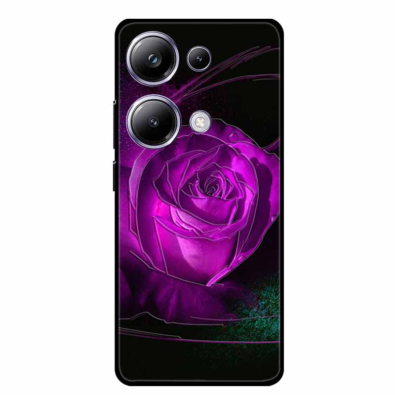 3D Тисненый Чехол Для Телефона Xiaomi Poco M6 Pro Цветочный Силиконовый Мягкий Задний Чехол Для Xiaomi Poco M6 Pro Чехол PocoM6 M 6 Pro Capa
