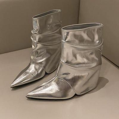 Дизайнерские женские ботильоны с острым носком и тонким каблуком, короткие сапоги, уличный стиль, осень-зима, сексуальные модные женские сапоги