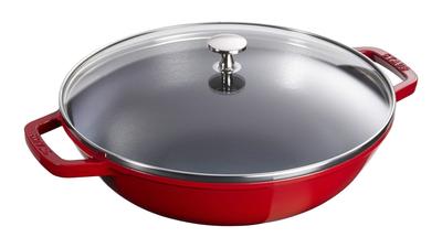 Staub Pan Cherry Большая литая эмалированная кастрюля ручной работы IH совместимая японская специализация "Multi 30 см" [Авторизованный продукт] 40511-345