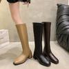 Fashion 2025 Women's Shoes Winter Soft Leather Long Boots Woman Shoes Slim Woman High Boots Fashion Women Knee-High Boots High Heel