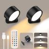 LED Wall Sconces Light, 3 Brightness Levels 3 Color Modes Wall Lights Battery Operated 360° Rotatable Touch Control Wall Lamp