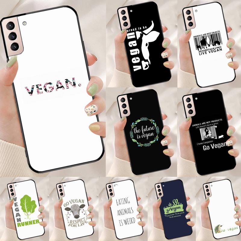 GO VEGAN Чехол для Samsung Galaxy S25 Ultra S9 S10 S20 S21 S22 Plus S23 Ultra S24 FE