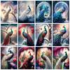Diy Diamond Painting Mosaic Peacock Bird Full Square/round Embroidery Cross Stitch Animal Flower Crystal Home Decor