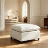 Square Footstool for the Living Room, Ottoman with Plastic Feet, Pouf for Bedroom and Entrance Area