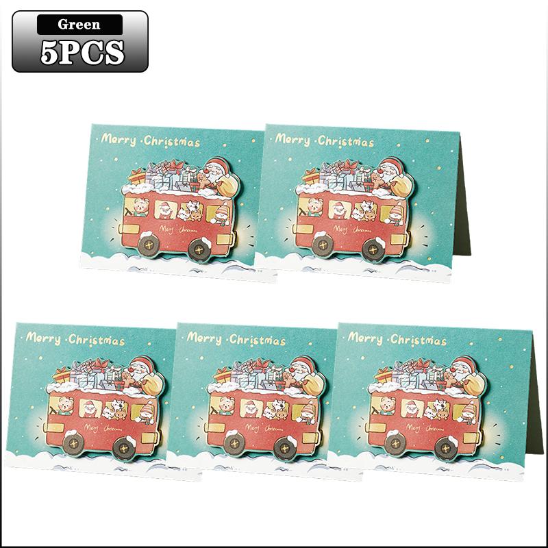 3D Christmas Greeting Cards Creative Mini Message Cards Holiday Gift Tags for Florist Bakery Classroom Exchange Party Supplies