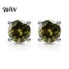 S925 Silver Earrings Zirconia Stud One Carat Main Stone Hypoallergenic Flat Gold Plated Back Comfortable Shiny Daily Wear Jewelry for Women Men Micro