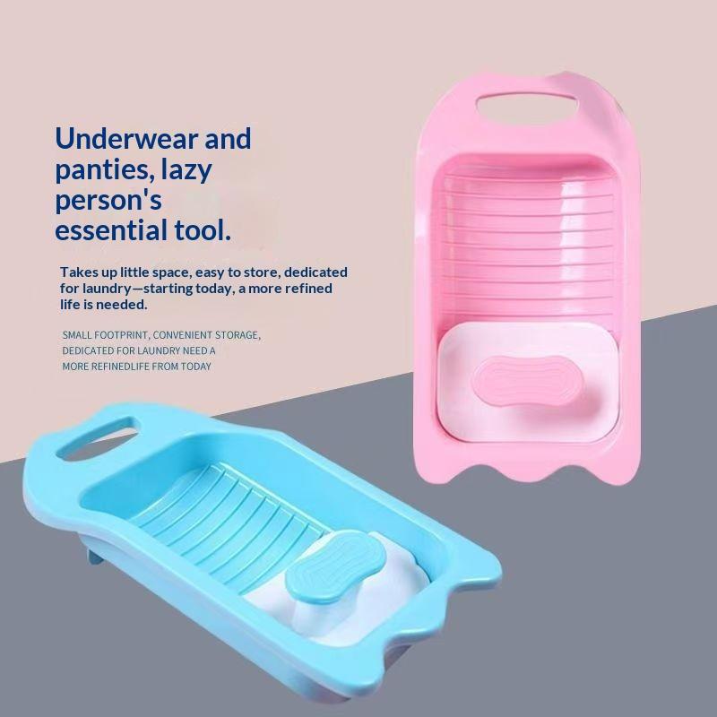 Durable Non-Slip Portable Manual Washboard Plastic Hand Washing Tool for Socks Underwear Dorms Small Space Home Use