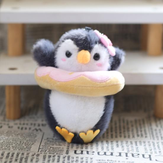 Doll Pendant Keychain Penguin Design Bright Colors Keyring Pendant Easy To Find Keys Fine Sewn Keychain Charm