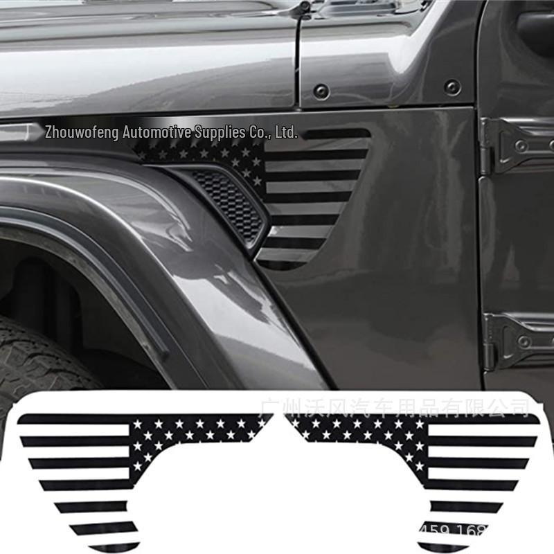 Наклейка на боковой воздухозаборник Jeep Wrangler Американский флаг для JL 2018-2021 Gladiator