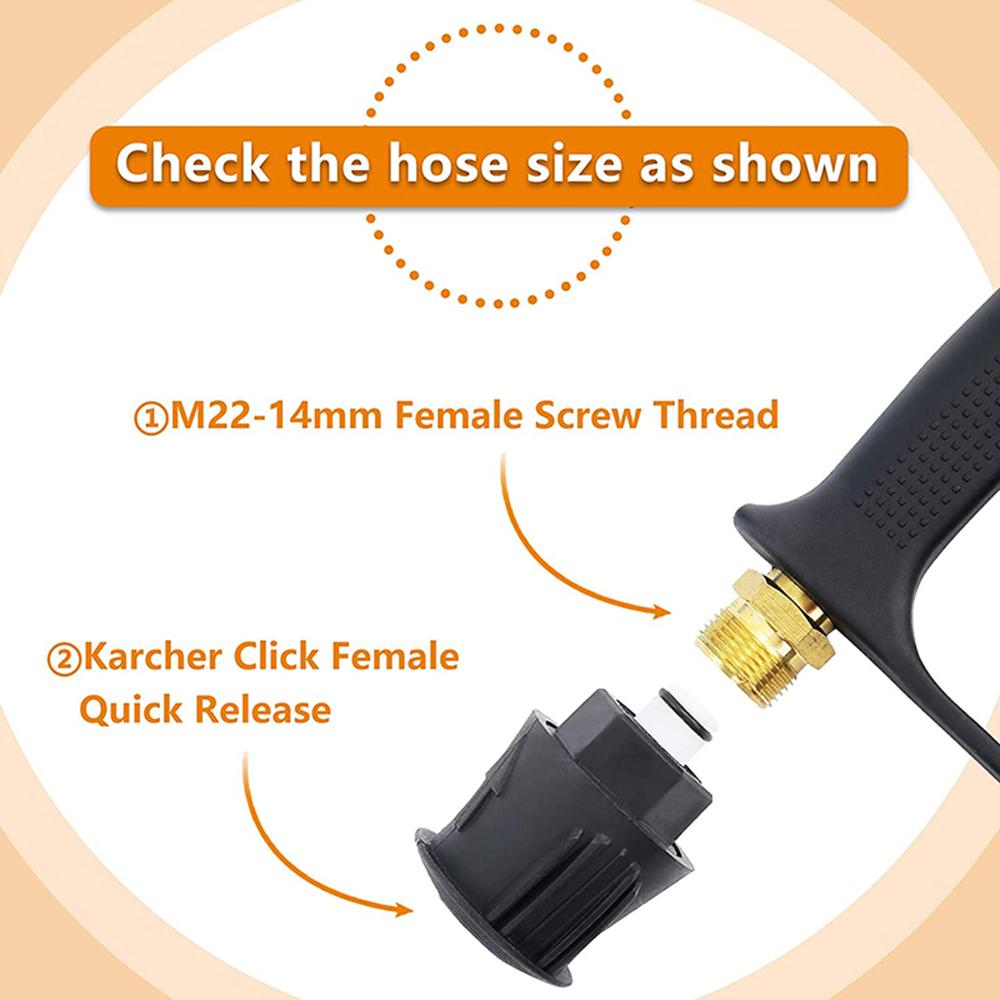Пистолет для мойки высокого давления Водяной пистолет для мойки автомобиля Соединительный шланг для Parkside Karcher Nilfisk Быстроразъемные насадки