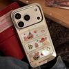 Рождественский чехол-окошко с щенком для Apple iPhone 17 Pro Max и iPhone 16, Гальванизированный Позолоченный Милый Защитный Чехол.