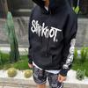 Худи Slipknot с принтом черепа Мужское Оверсайз Хлопок С подкладкой из флиса Уличный Стиль Рок Стиль Толстовка Зимняя