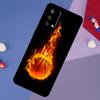 Basketball On Fire Case For Oppo A17 A60 A40 A80 A16 A76 A96 A98 A58 A78 A18 A38 A57 A74 A54 A94 A15 A5 A6 Pro