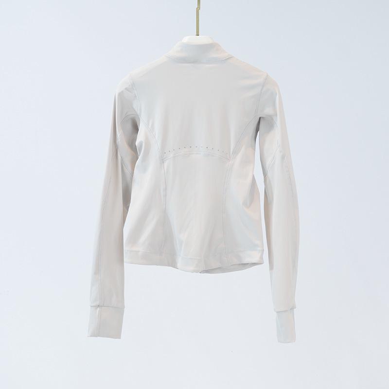 Женская спортивная куртка облегающего кроя со светоотражающими элементами - Легкий нейлон-спандекс, воротник-стойка для летних мероприятий на открытом воздухе