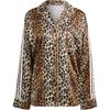 Logo Leopard Print Casual Button Long Sleeve Shirt Women Shirts Multicolor Light-Brown HB4752
