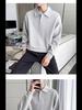 Men's 2023 Autumn/Winter Waffle Lapel Sweatshirt - Trendy, Versatile, Long-Sleeved Top