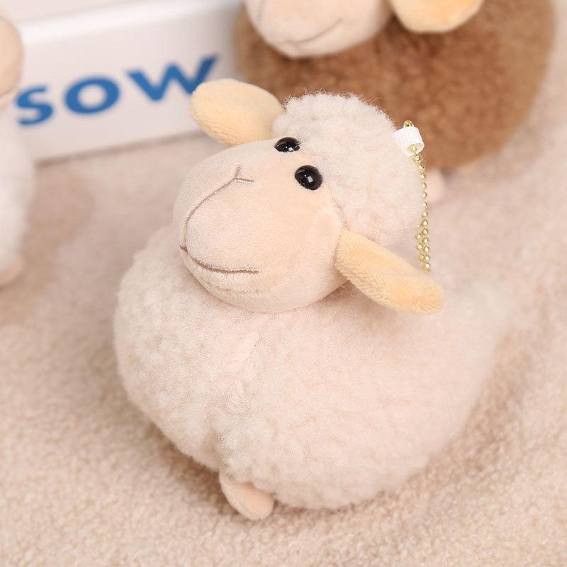 Cute Fluffy Sheep Plush Pendant Soft Gentle Touch Lightweight Keychain Charm Perfect Birthday Gift for Animal Lovers