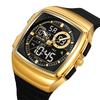 Skmei Fashion Watches for Mens Waterproof Three Time Zones Analog Digital Display Alarm Clock Male LED Chronograph
