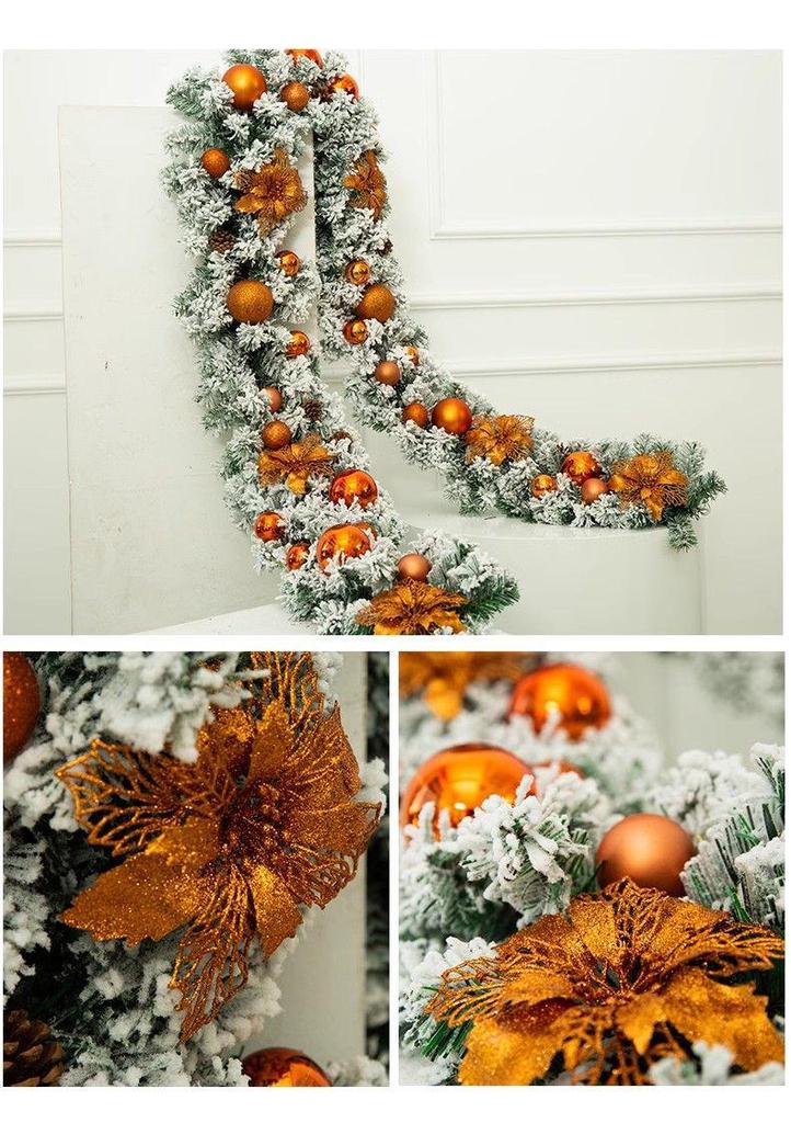 2.7m Christmas Vine Hanging Ornaments - Dense Window or Tree Decoration.